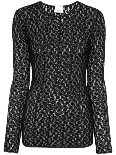 Isabel Marant Gaelle Cotton Blend Crewneck Sweater In Animal Print
