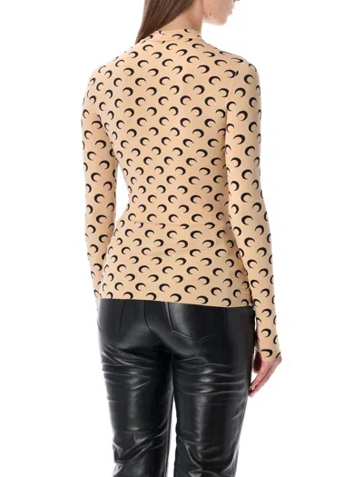 Marine Serre All-over Printed Moon Pattern T-shirt In Multi