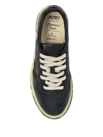 Autry X Maison Mihara Yasuhiro Medialist Low Super Vintage Sneakers In Black