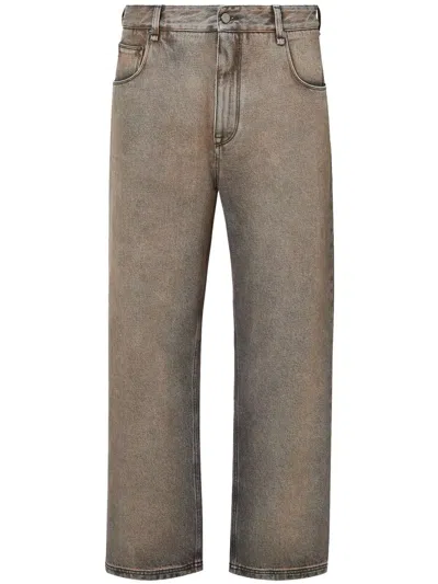 Fendi Gray Overdyed Jeans In Multi