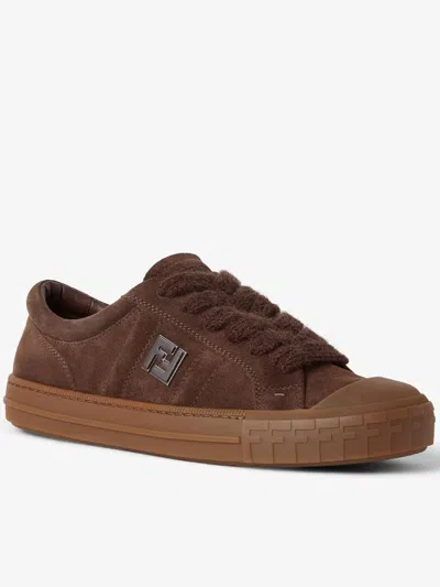 Fendi Domino Trainers In Brown