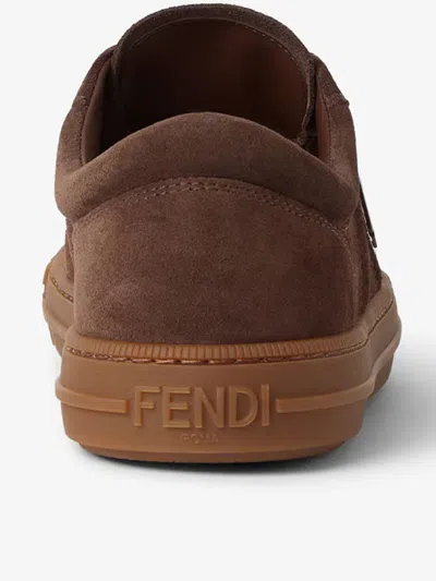 Fendi Domino Trainers In Brown
