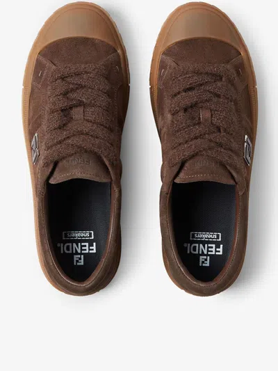 Fendi Domino Trainers In Brown