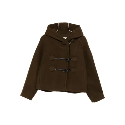 Low Classic Wool Blend Single-breasted Coat In Black