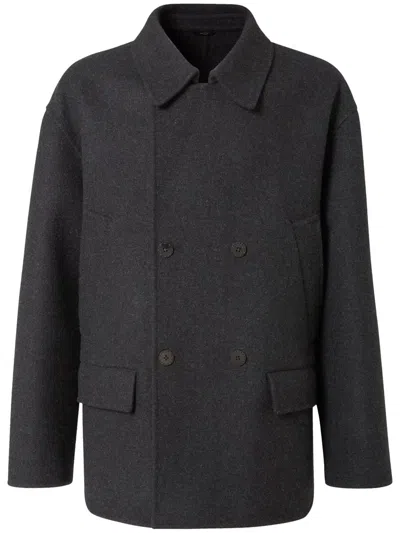 Fendi Felt Wool Coat Coats And Trench Coats Gray In Gray