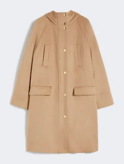 Max Mara Long Wool Broadcloth Parka In Multi