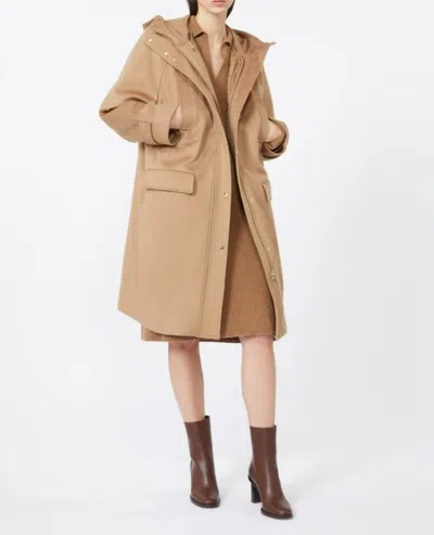 Max Mara Long Wool Broadcloth Parka In Multi