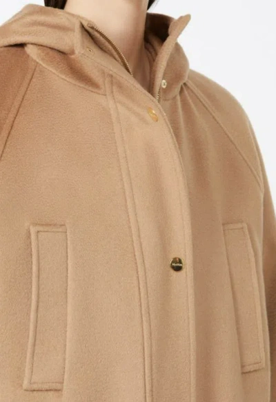 Max Mara Long Wool Broadcloth Parka In Multi