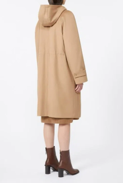 Max Mara Long Wool Broadcloth Parka In Multi