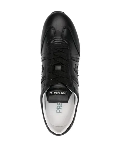Premiata Beth Sneakers In Fabric And Black Leather In Black