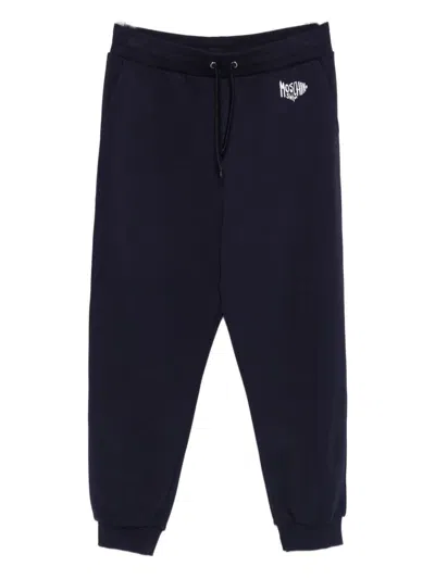 Moschino Logo-embroidered Track Pants In Blue