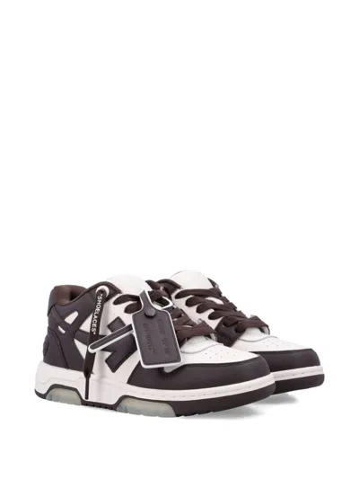 Off-white Out Of Office Leather Sneakers In Brown