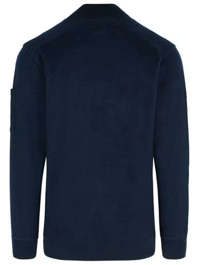C.p. Company Grs Wool Blend Sweater With Arm Pocket In Blue