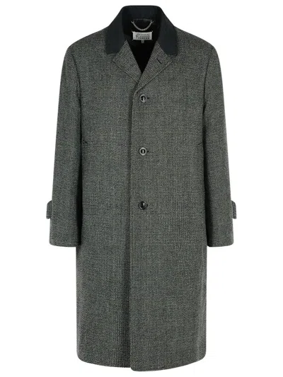 Maison Margiela Single-breasted Coat In Virgin Wool Blend In Gray