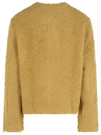 Séfr Textured Virgin Wool Sweater With Long Sleeves In Yellow