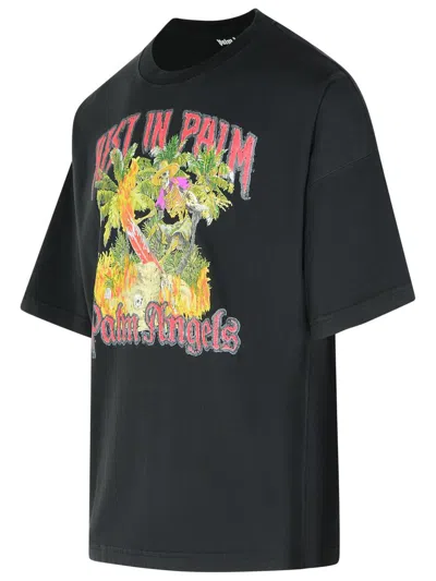 Palm Angels Rest And Relax Graphic Cotton T-shirt In Black