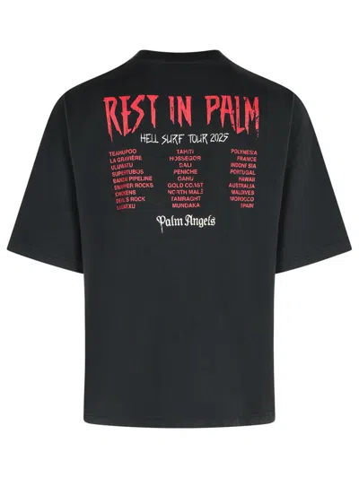 Palm Angels Rest And Relax Graphic Cotton T-shirt In Black
