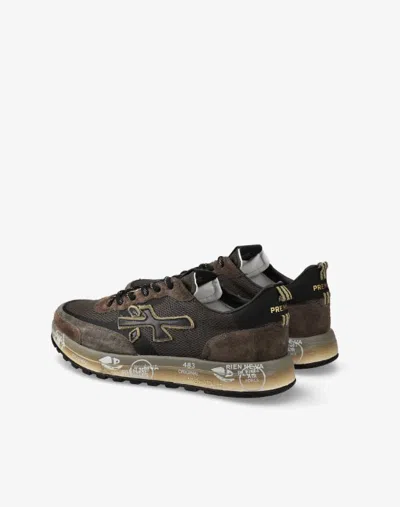 Premiata Modern Low Top Sneakers With Mesh Panels In Brown