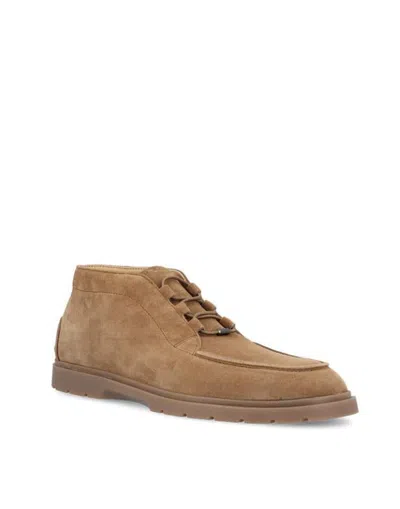 Tod's Leather Ankle Boots Suitable For Desert Terrain In Brown