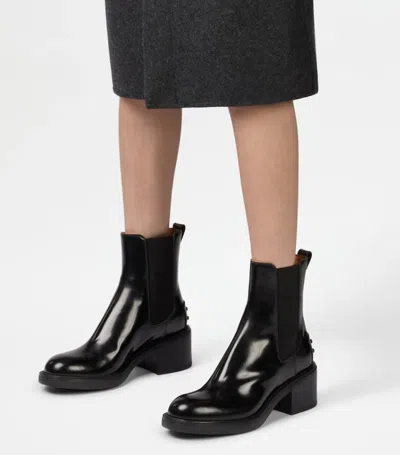 Tod's Janeiro Gomma Leather Chelsea Boots In Black