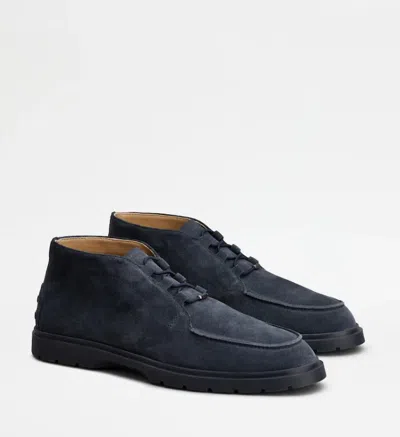 Tod's Mens Tods Ibrido Suede Desert Boots In Blue