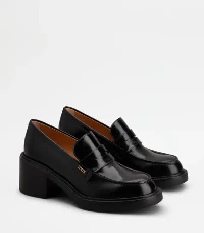 Tod's Scarpa Donna Sotto Cav.tomaia Pelle F.do Gomma In Black