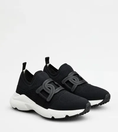 Tod's Leather-trimmed Stretch-knit Slip-on Sneakers In Multi
