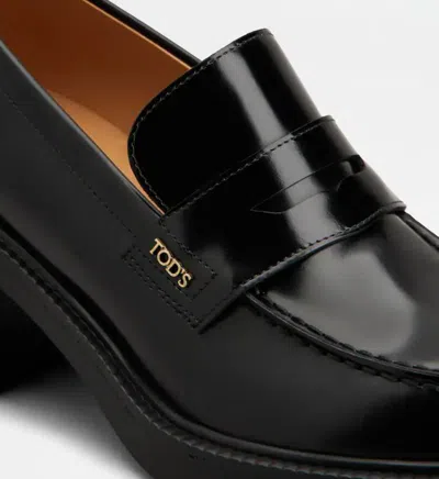 Tod's Scarpa Donna Sotto Cav.tomaia Pelle F.do Gomma In Black