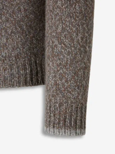 Fedeli Half-zip Ribbed Organic-cotton Sweater In Brown