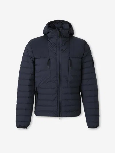 Stone Island Seamless And Anti-drop Hooded Down Jacket Clothing In Blue