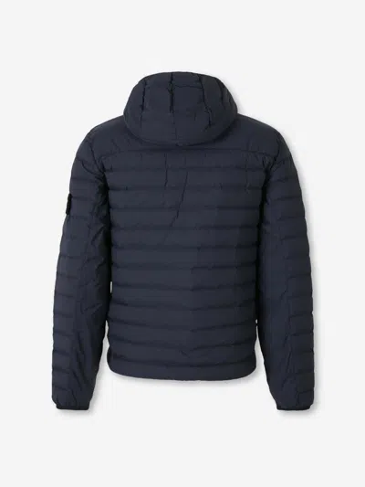 Stone Island Seamless And Anti-drop Hooded Down Jacket Clothing In Blue