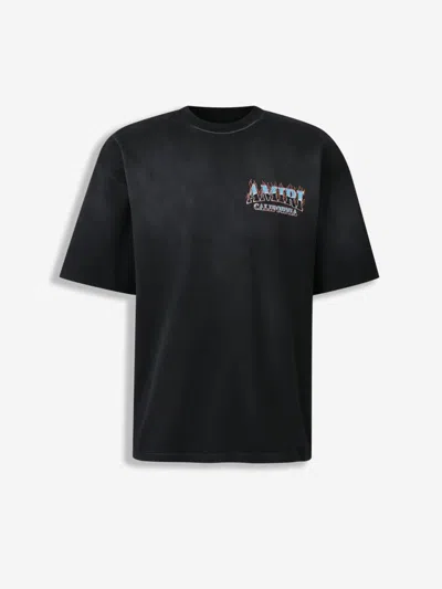Amiri Sunny Place Logo-print Cotton-blend Jersey T-shirt In Black