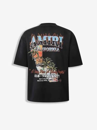 Amiri Sunny Place Logo-print Cotton-blend Jersey T-shirt In Black