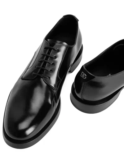 Dolce & Gabbana Raffaello Derby Lace-up Shoes In Black