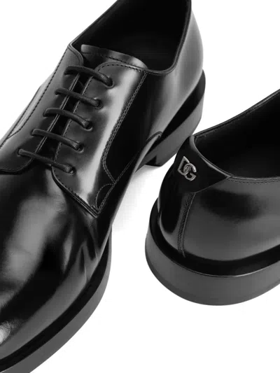 Dolce & Gabbana Raffaello Derby Lace-up Shoes In Black