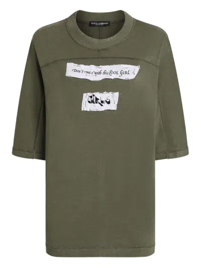 Dolce & Gabbana Jersey T-shirt With Print In Green