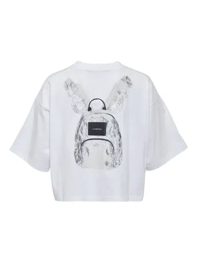 Pushbutton Backpack-print T-shirt In White