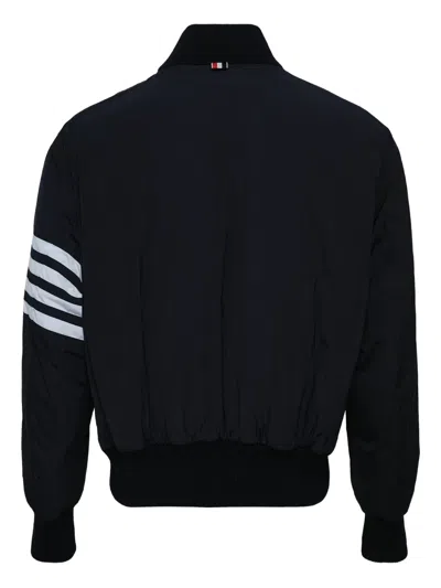 Thom Browne 4-bar Striped-panel Bomber Jacket In Blue