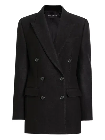 Dolce & Gabbana Double-breasted Jacket Structured Shoulders In Black