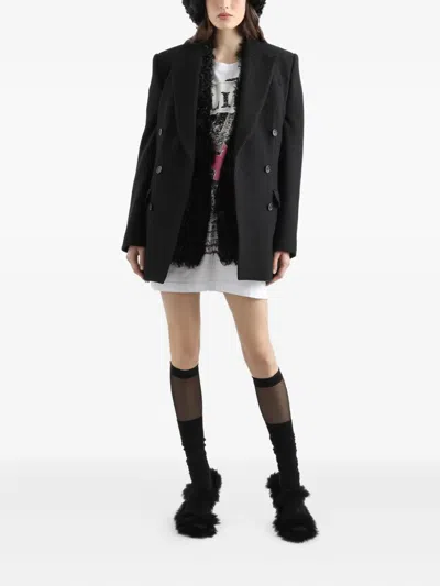 Dolce & Gabbana Double-breasted Jacket Structured Shoulders In Black