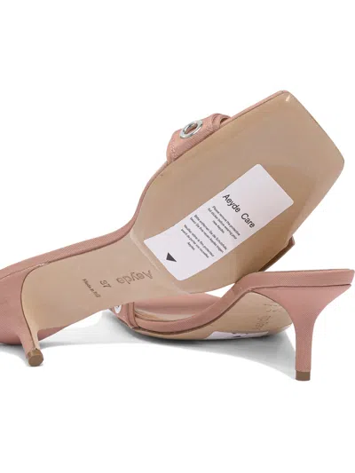 Aeyde Sandals With Buckle Detail And Kitten Heel In Animal Print