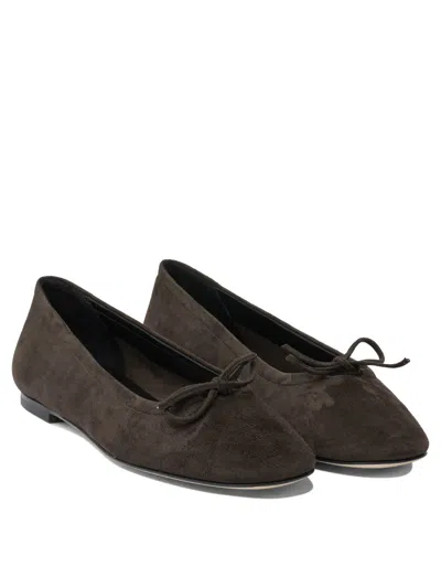 Aeyde Delfina Bow-detailed Ballet Flats In Brown