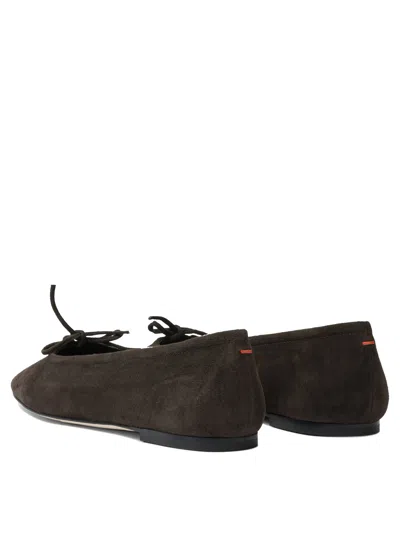 Aeyde Delfina Bow-detailed Ballet Flats In Brown