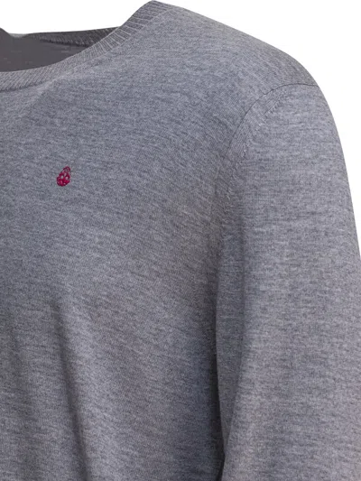 Alexander Mcqueen Timeless Crewneck Sweater With Ribbed Details In Gray