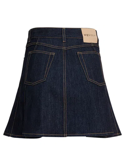 Alexander Mcqueen Stylish Skirts With Pockets And Loops In Blue