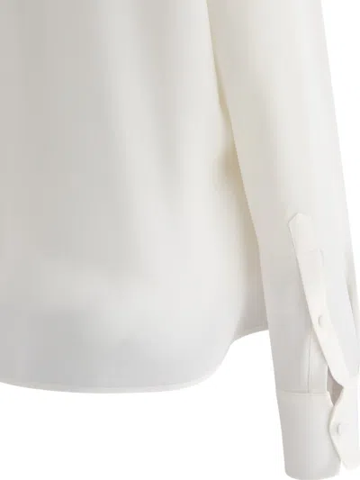 Alexander Mcqueen Soft White Silk Shirts In White
