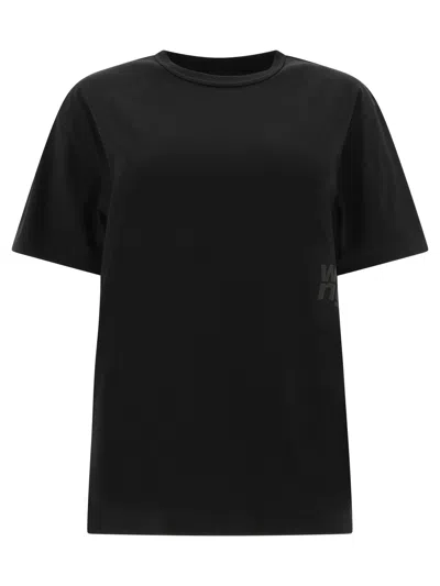 Alexander Wang Women Essential Jsy Ss Tee W/ Puff Logo & Bound Neck In Black