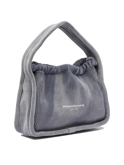 Alexander Wang Borsa A Mano Ryan Piccola In Velluto A Coste Avio Donna In Blue