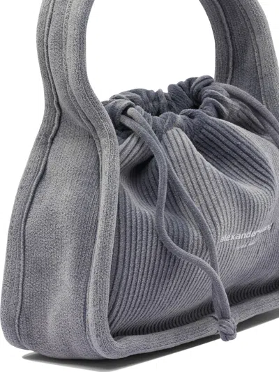Alexander Wang Borsa A Mano Ryan Piccola In Velluto A Coste Avio Donna In Blue