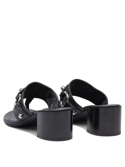 Balenciaga Thong Sandals Block Heel In Black